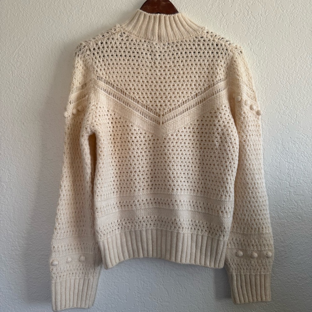 NWT Mango Openwork knit sweater, women’s Size L - Picture 10 of 13